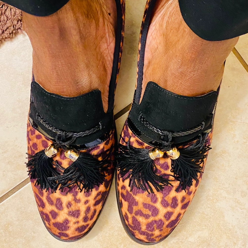 Mens Lepoard Tassel Shoes